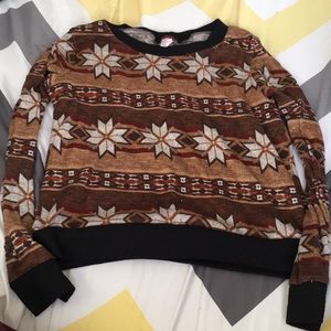 Tribal crop sweater